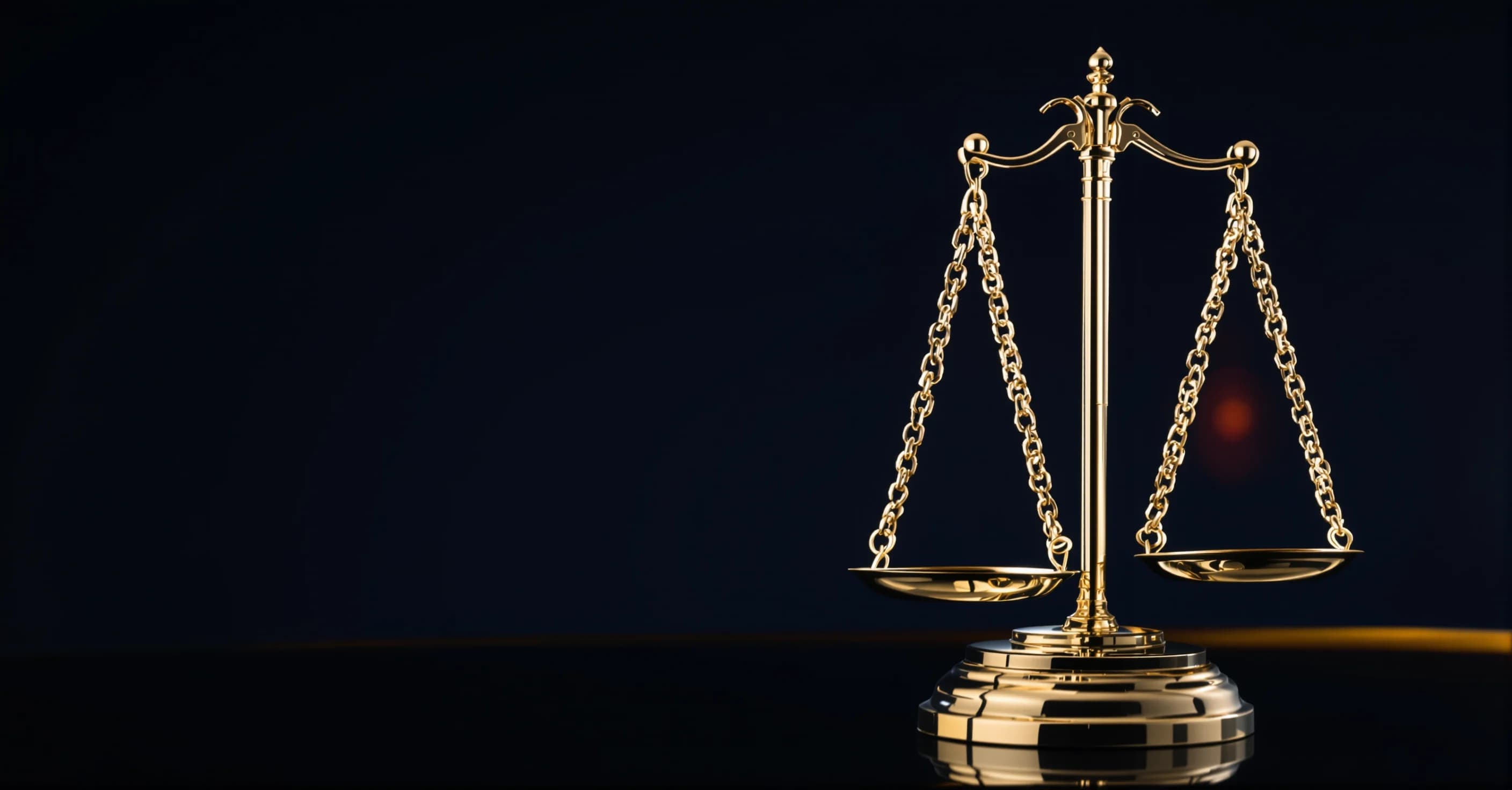 Balanza de la justicia sobre fondo azul institucional